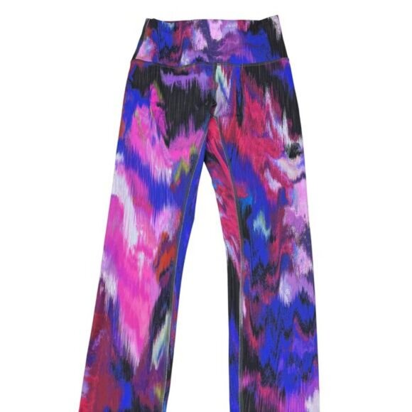 LULULEMON Wunder Train High Rise Tight 28" Size 4 Digital Current Pink - Picture 3 of 7